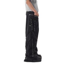 Load image into Gallery viewer, Patch Zipper Wide-Leg Denim Jeans-Modern Baby Las Vegas