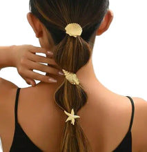 Load image into Gallery viewer, Golden Starfish Shell Hair Clip