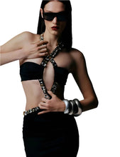 Load image into Gallery viewer, Crystal Cross Hollow Out Dress-Modern Baby Las Vegas