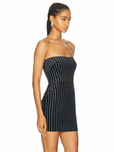 Load image into Gallery viewer, Striped Crystal Mini Dress-Modern Baby Las Vegas