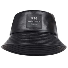 Load image into Gallery viewer, Leather Letter Bucket Hat
