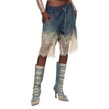 Load image into Gallery viewer, Denim Patch Lace Shorts-Modern Baby Las Vegas