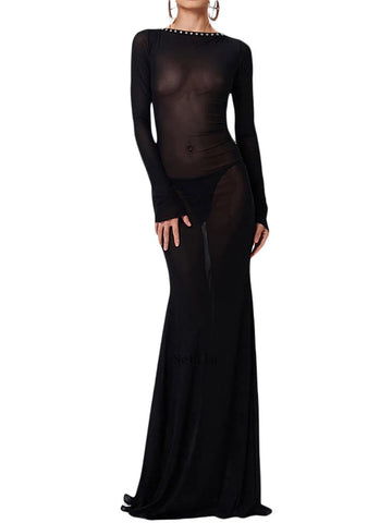 Backless Lace-Up Maxi Dress-Modern Baby Las Vegas