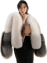 Load image into Gallery viewer, Color Sleeve Fur Coat