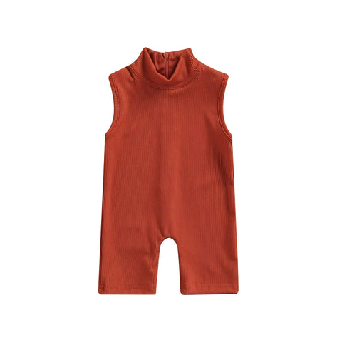 Sleeveless Ribbed Zipper Jumpsuit-Modern Baby Las Vegas