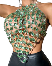 Load image into Gallery viewer, Crystal Chain Halter Tank Top