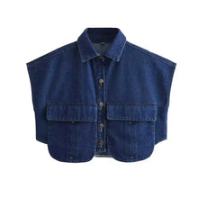 Load image into Gallery viewer, Denim Pocket Crop Top-Modern Baby Las Vegas