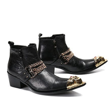 Load image into Gallery viewer, Black Gold Accent Chain Boots-Modern Baby Las Vegas