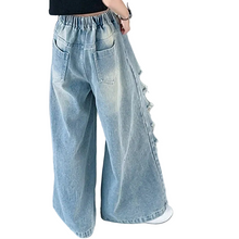 Load image into Gallery viewer, Ripped Wide-Leg Denim Jeans