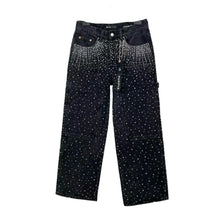 Load image into Gallery viewer, Vintage Crystal Speckled Denim Jeans-Modern Baby Las Vegas