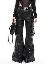 Load image into Gallery viewer, Leather Rivet Trouser Pants-Modern Baby Las Vegas