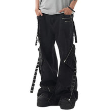 Load image into Gallery viewer, Patch Zipper Wide-Leg Denim Jeans-Modern Baby Las Vegas