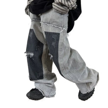 Load image into Gallery viewer, Black Patch Denim Jeans