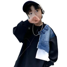 Load image into Gallery viewer, Layered Patch Denim Top-Modern Baby Las Vegas