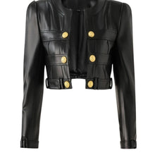 Load image into Gallery viewer, Double Zipper Crop Leather Jacket-Modern Baby Las Vegas