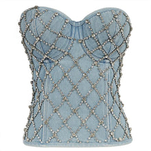 Load image into Gallery viewer, Cross Crystal Crop Top-Modern Baby Las Vegas