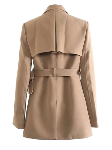 Irregular Belted Blazer Jacket-Modern Baby Las Vegas