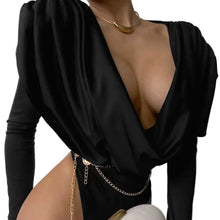 Load image into Gallery viewer, Deep V Draped Bodysuit