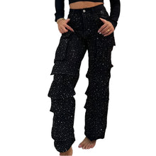Load image into Gallery viewer, Crystal Cargo Denim Jeans-Modern Baby Las Vegas