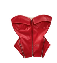 Load image into Gallery viewer, Leather Zipper Tube Top-Modern Baby Las Vegas