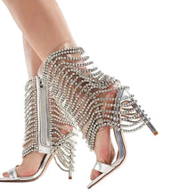 Load image into Gallery viewer, Striped Crystal Tassel Shoes