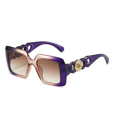 Load image into Gallery viewer, Square Vintage Gold Accent Sunglasses-Modern Baby Las Vegas