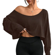 Load image into Gallery viewer, Slouchy Long Sleeve Crop Top