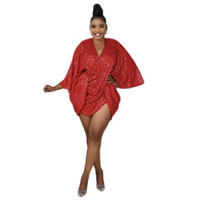 Load image into Gallery viewer, Sequin Draped Ruched Dress-Modern Baby Las Vegas