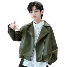 Load image into Gallery viewer, Zipper Leather Jacket