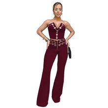 Load image into Gallery viewer, V Metal Circle Tank Pants Set