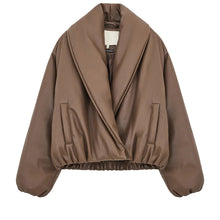 Load image into Gallery viewer, Leather Puffer Coat Collection