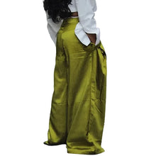 Load image into Gallery viewer, Shiny Wide Leg Pocket Pants
