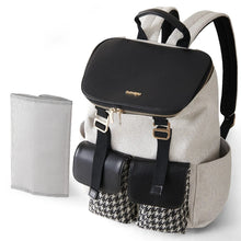 Load image into Gallery viewer, Houndstooth Patch Diaper Bag Backpack-Modern Baby Las Vegas