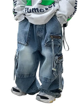 Load image into Gallery viewer, Wide-Leg Pocket Denim Jeans-Modern Baby Las Vegas