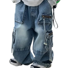 Load image into Gallery viewer, Wide-Leg Pocket Denim Jeans-Modern Baby Las Vegas