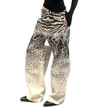 Load image into Gallery viewer, White Zebra Leopard Denim Jeans