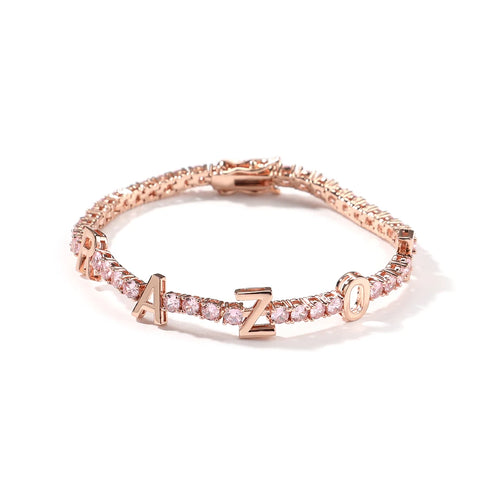 Custom Name Diamond Letter Tennis Bracelet-Modern Baby Las Vegas