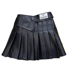 Load image into Gallery viewer, Patch Pleated Leather Skirt