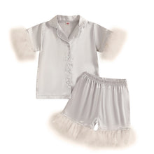 Load image into Gallery viewer, Satin Lined Pajama Shorts Set