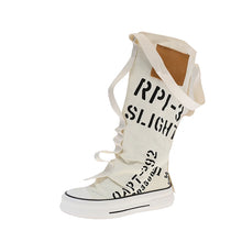 Load image into Gallery viewer, High-Top Letter Canvas Sneakers