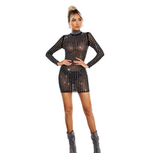 Load image into Gallery viewer, Crystal Mesh Mini Dress