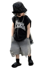 Load image into Gallery viewer, Grey Ripped Denim Short Set-Modern Baby Las Vegas