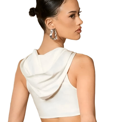 Hooded Ring Crop Top-Modern Baby Las Vegas