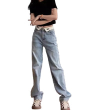 Load image into Gallery viewer, Folded Letter Denim Jeans