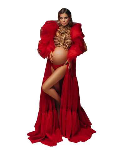 Puff Sleeve Duster Robe-Modern Baby Las Vegas