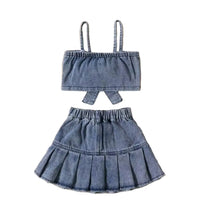 Load image into Gallery viewer, Bow Pleated Skirt Set