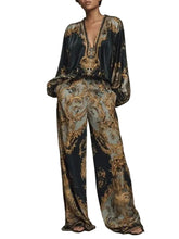Load image into Gallery viewer, Paisley Satin Pant Set