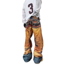 Load image into Gallery viewer, Digital Print Multi-Belt Denim Jeans