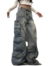 Load image into Gallery viewer, Zipper Multi-pocket Denim Jeans-Modern Baby Las Vegas