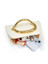 Load image into Gallery viewer, Gold Metal Buckle Leather Clutch